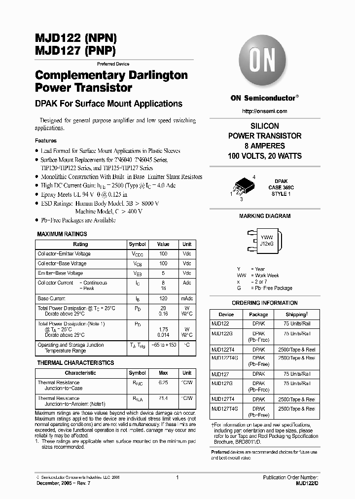 MJD12205_742602.PDF Datasheet