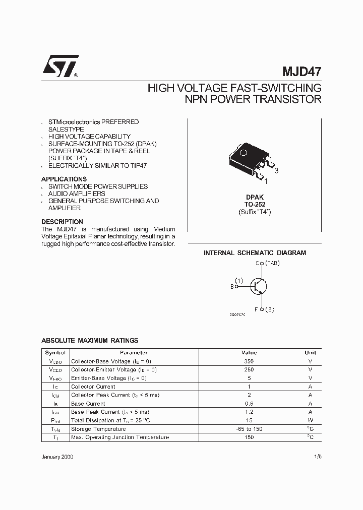 MJD47_926113.PDF Datasheet