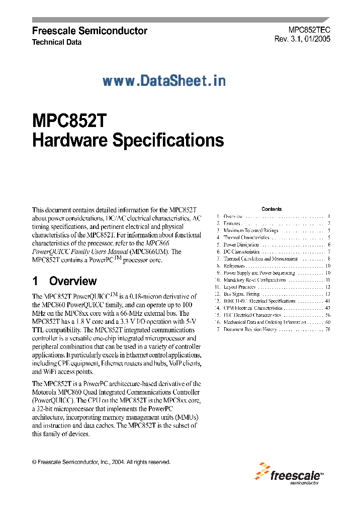 MPC852T_861689.PDF Datasheet