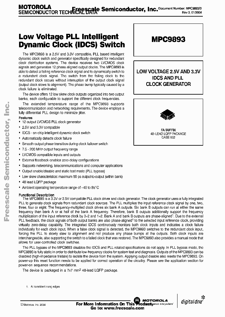 MPC9893_898606.PDF Datasheet