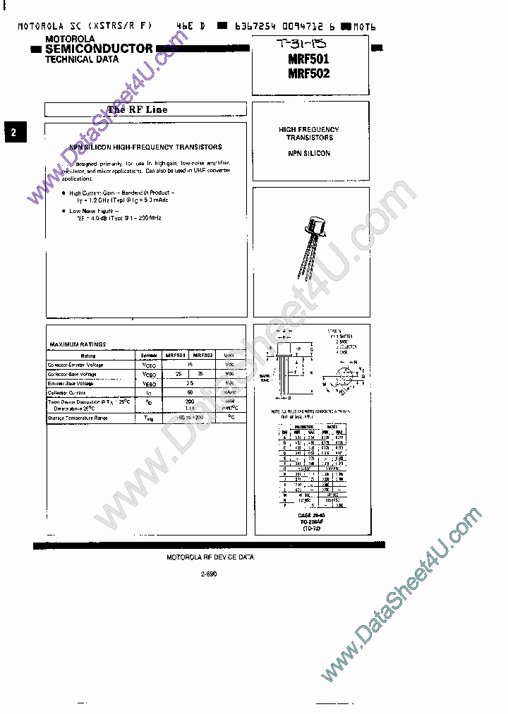 MRF502_850143.PDF Datasheet