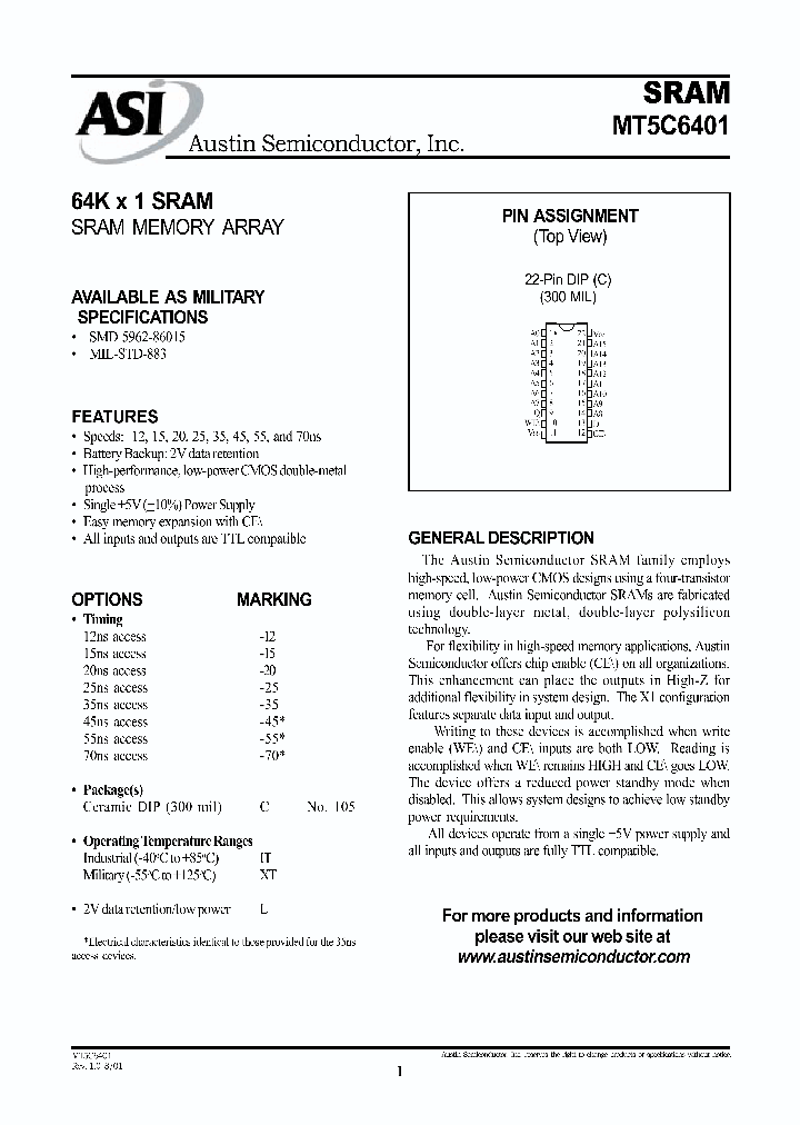 MT5C6401C-20LIT_683612.PDF Datasheet