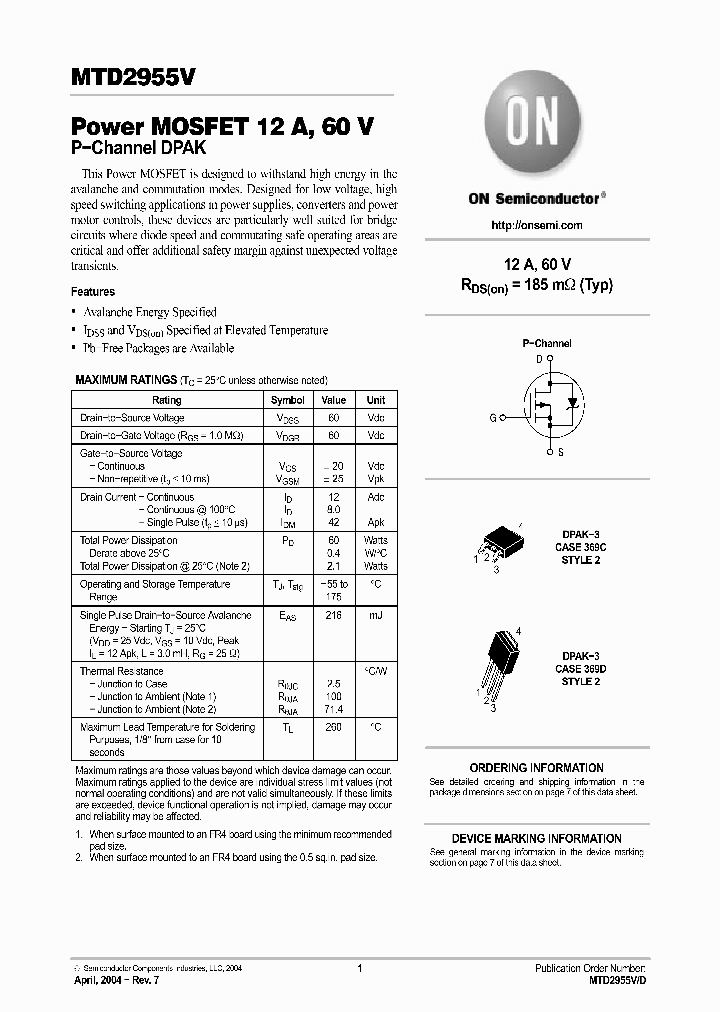 MTD2955V_933366.PDF Datasheet
