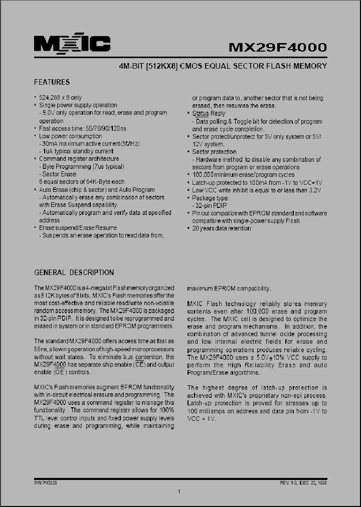 MX29F4000_679451.PDF Datasheet