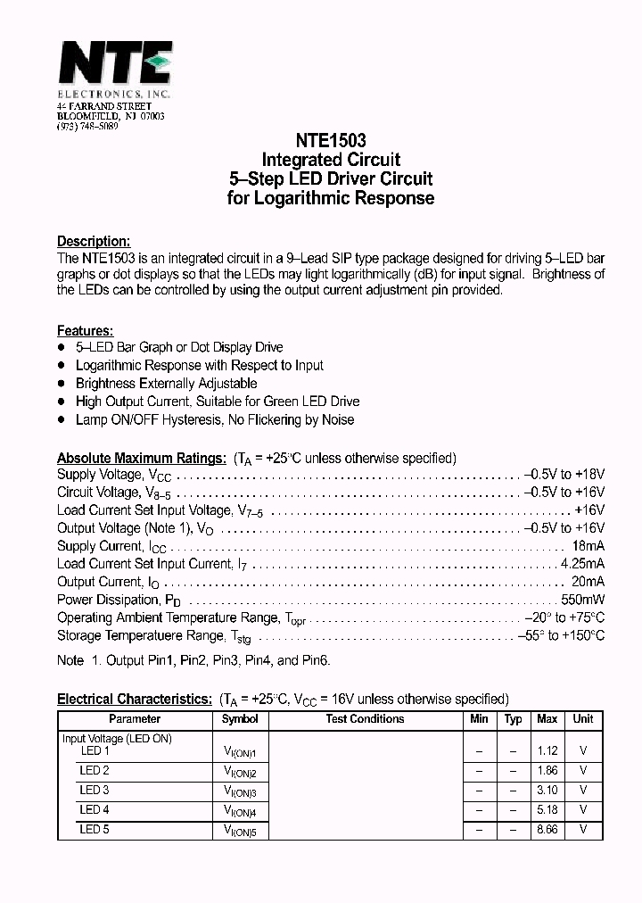 NTE1503_802905.PDF Datasheet