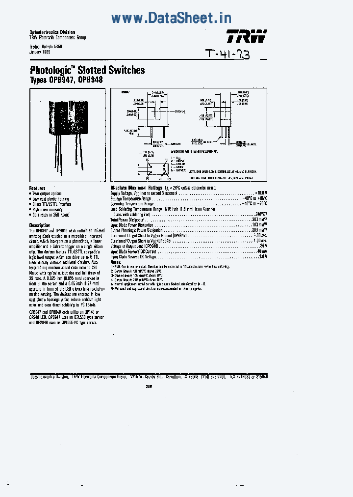 OPB948_901336.PDF Datasheet