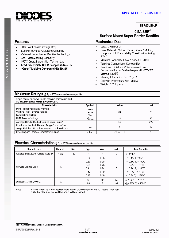 SBR05U20LP_951817.PDF Datasheet