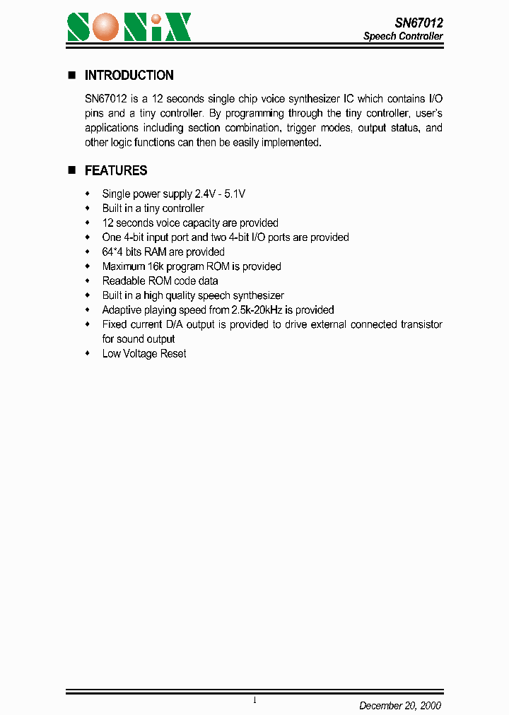 SN67012_811031.PDF Datasheet