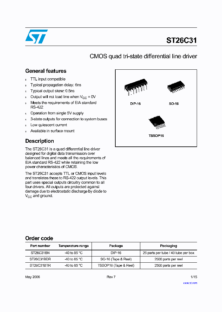 ST26C3106_922660.PDF Datasheet
