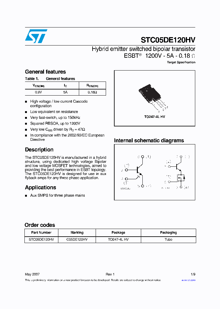 STC05DE120HV_931409.PDF Datasheet
