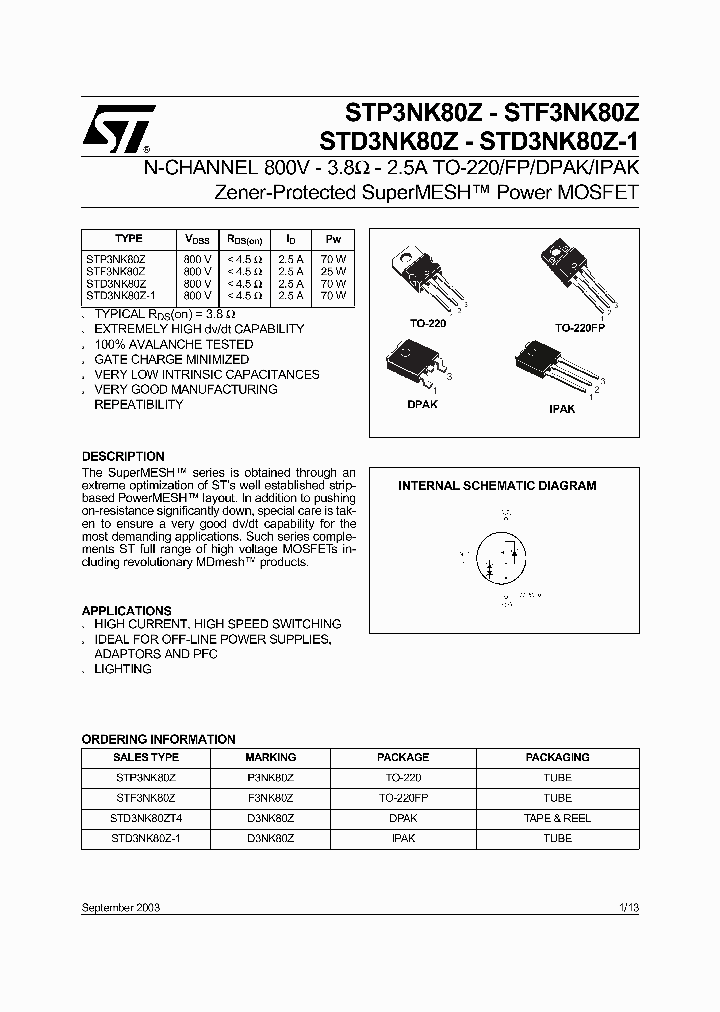 STD3NK80Z_792436.PDF Datasheet