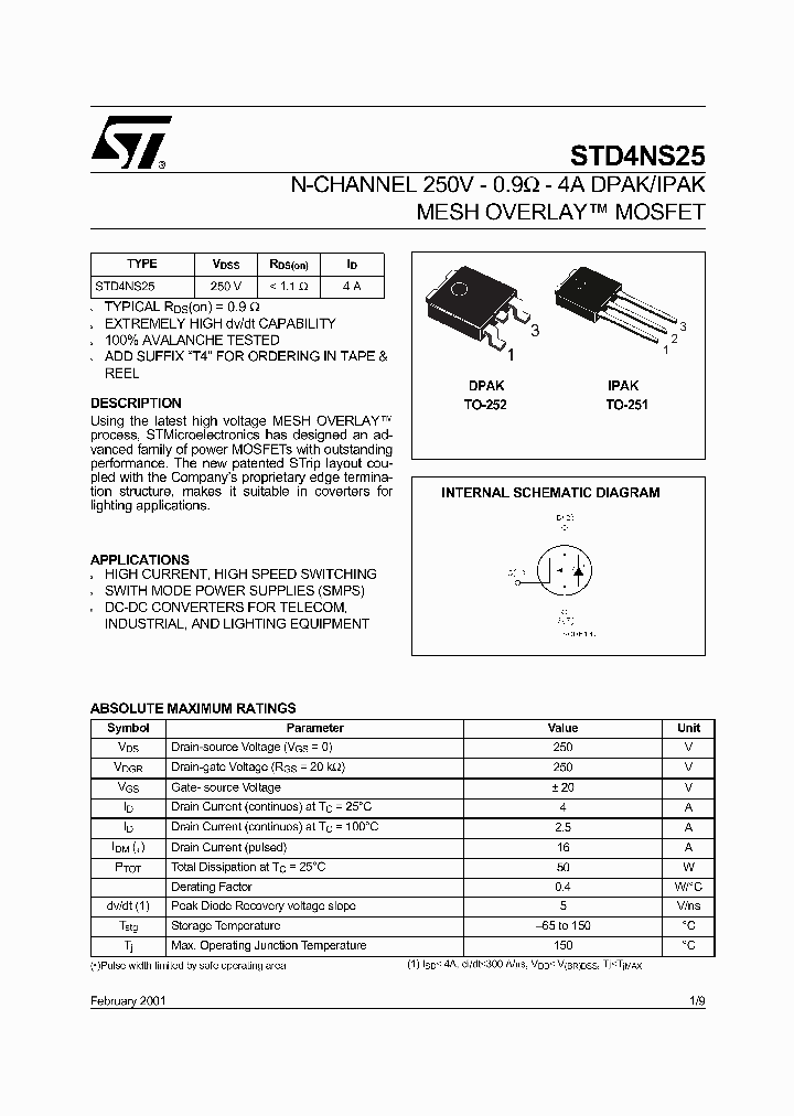 STD4NS25_1014384.PDF Datasheet