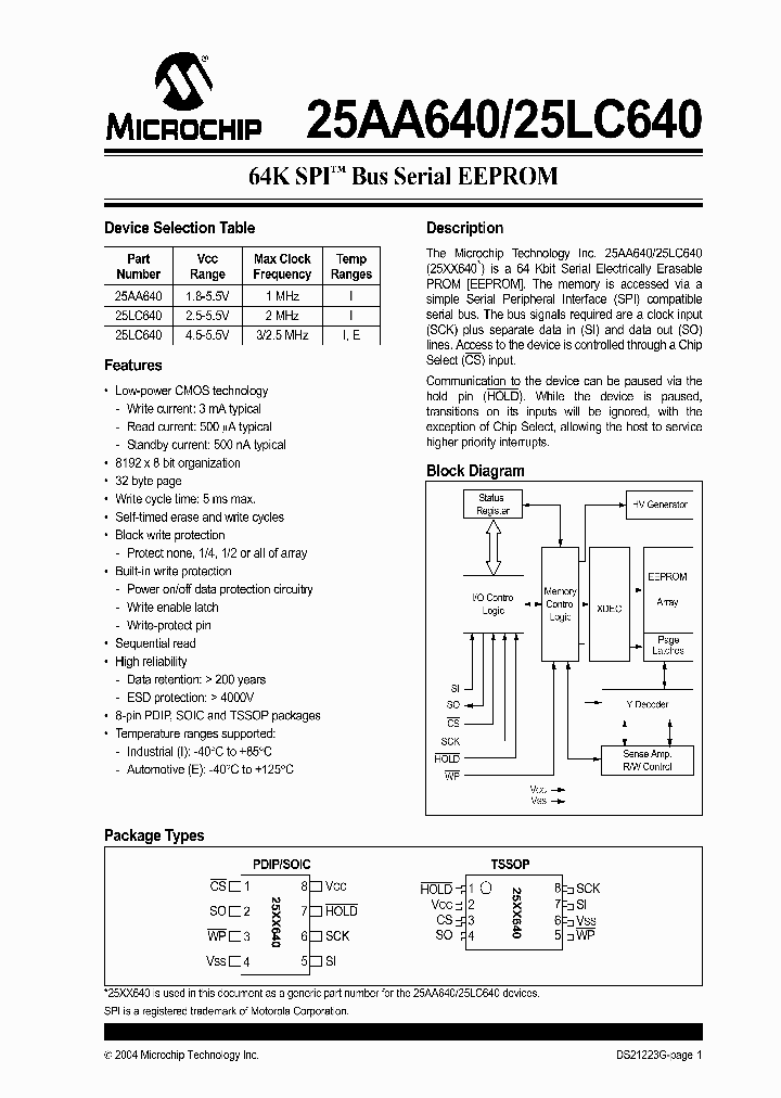 25LC640XT-IST_1193243.PDF Datasheet