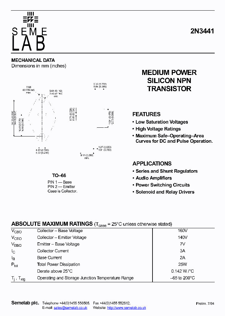 2N3441_1193725.PDF Datasheet