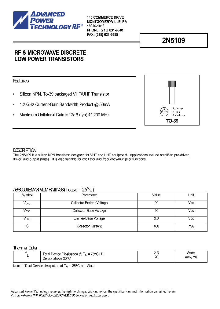 2N5109_1043299.PDF Datasheet