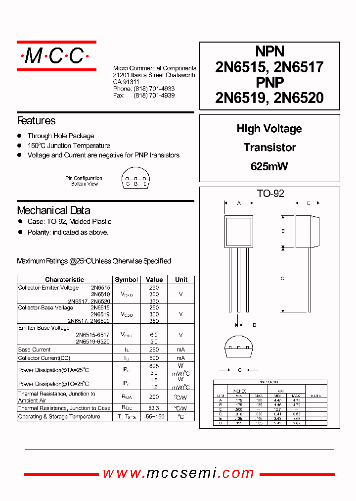 2N6520_1194340.PDF Datasheet