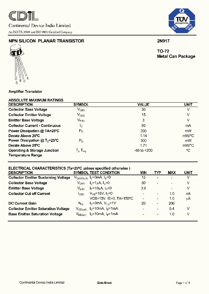 2N917_1194445.PDF Datasheet