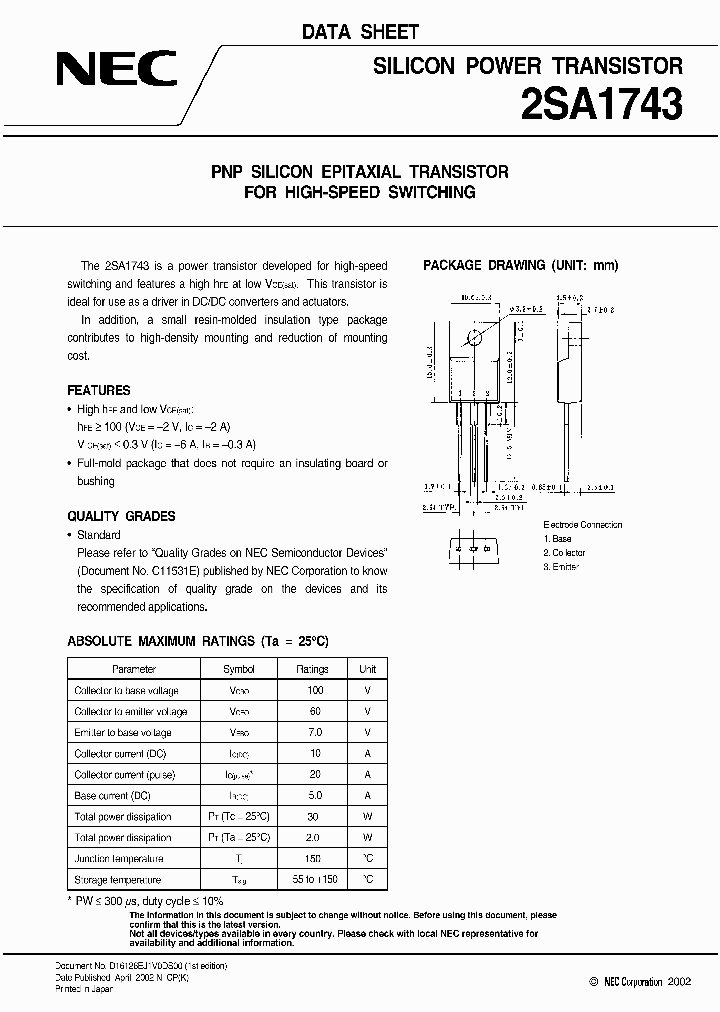 2SA1743_1011211.PDF Datasheet