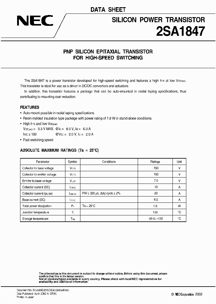 2SA1847_1194793.PDF Datasheet