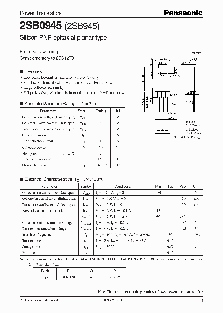 2SB0945_1027880.PDF Datasheet