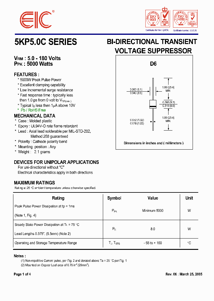 5KP90CA_1200724.PDF Datasheet