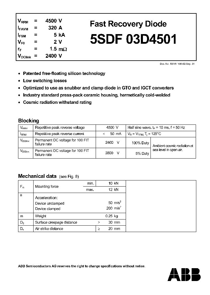 5SDF03D4501_1200782.PDF Datasheet