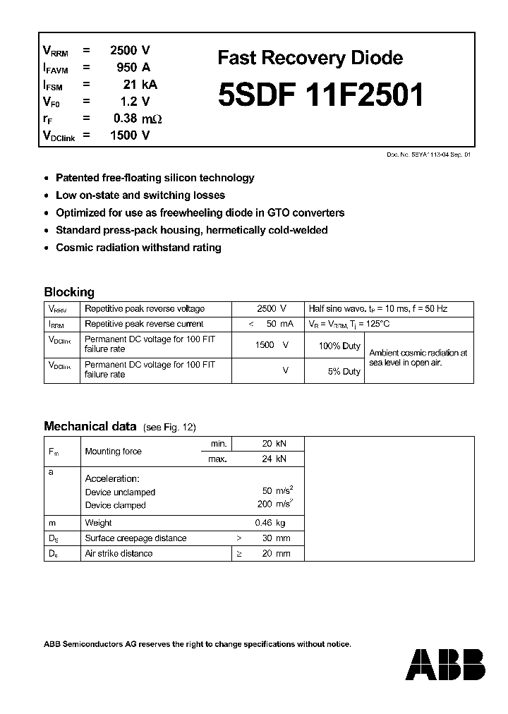 5SDF11F2501_1200795.PDF Datasheet