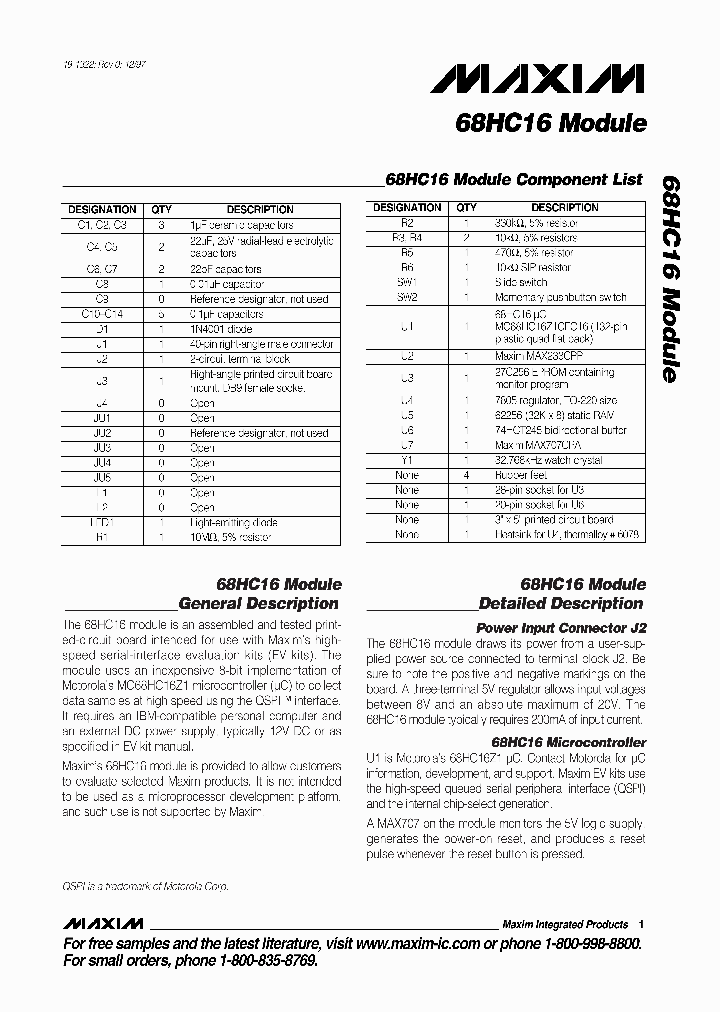 68HC16MODULE_1201064.PDF Datasheet