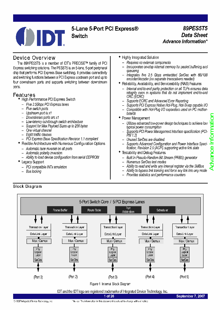 89PES5T5_1132513.PDF Datasheet