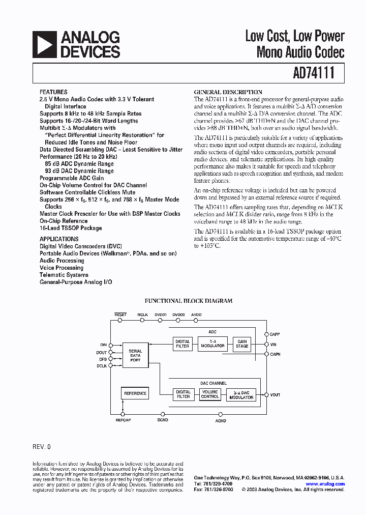 AD74111YRU_1059165.PDF Datasheet