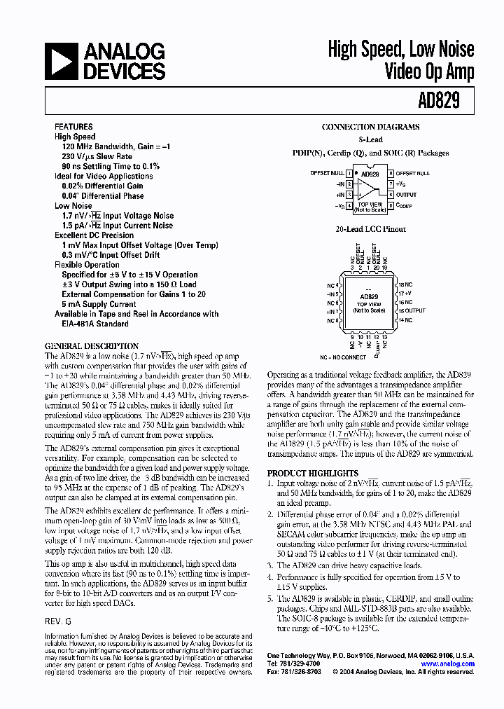 AD829ARZ_1153503.PDF Datasheet