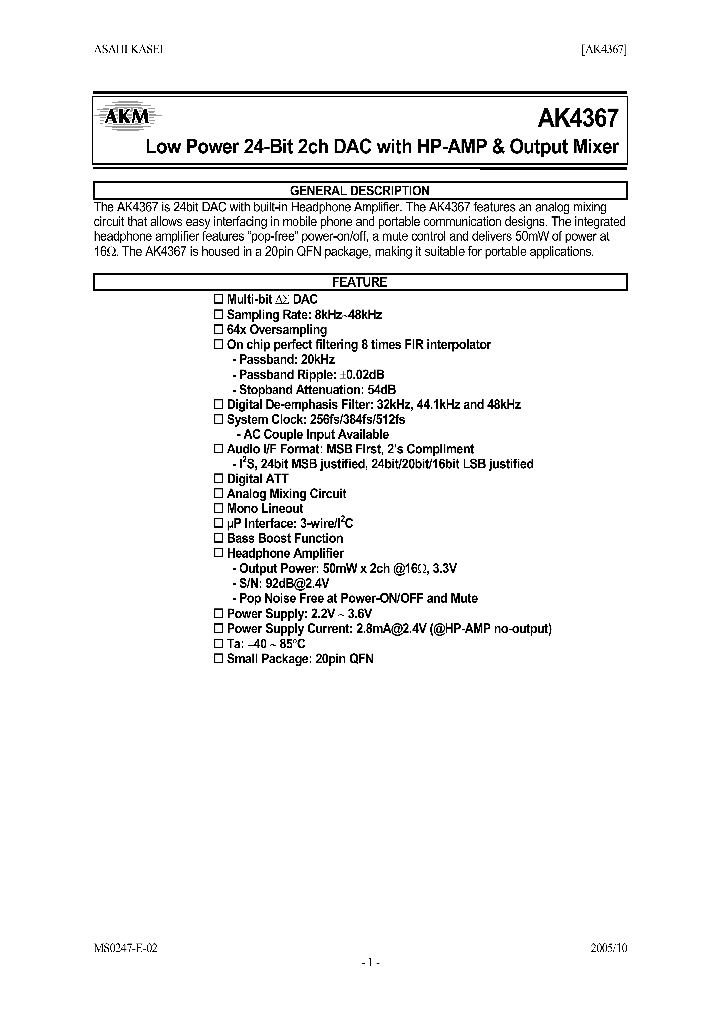 AKD4367_1208617.PDF Datasheet