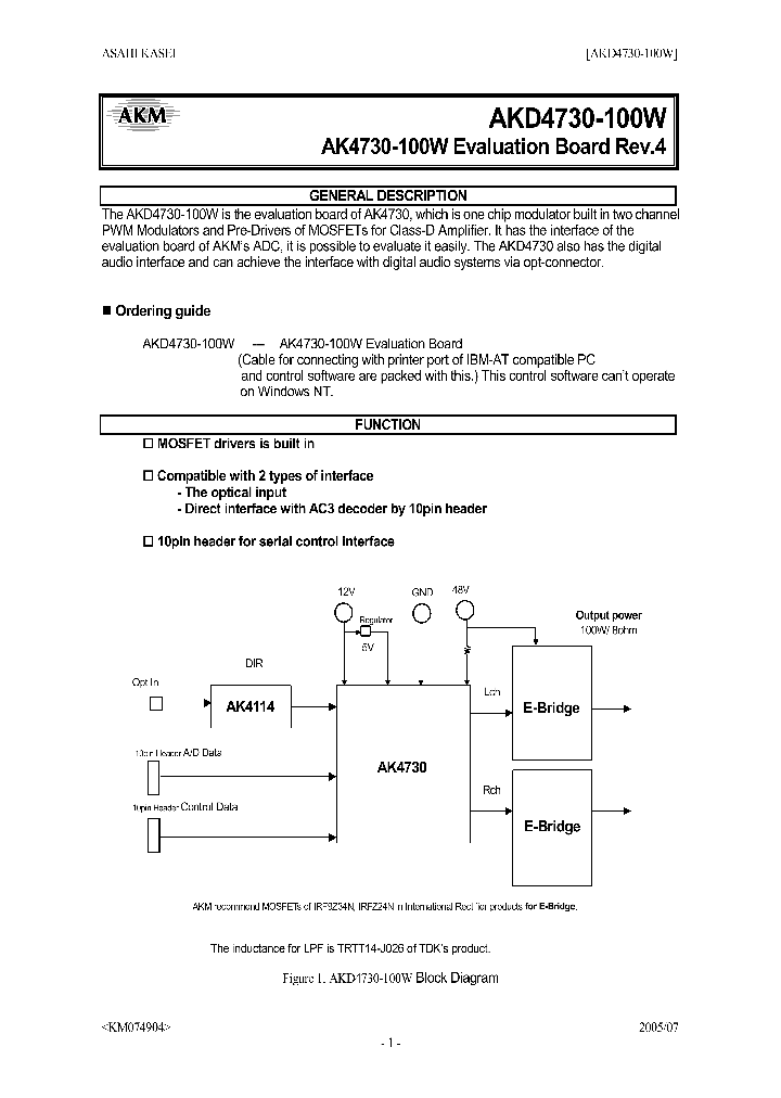 AKD4730-100W_1208672.PDF Datasheet