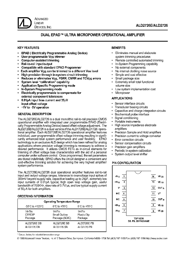 ALD2726SB_1208764.PDF Datasheet