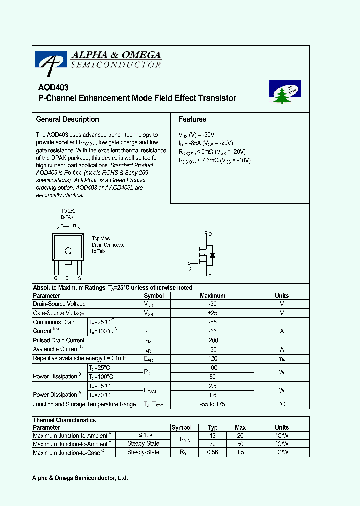 AOD403_820799.PDF Datasheet