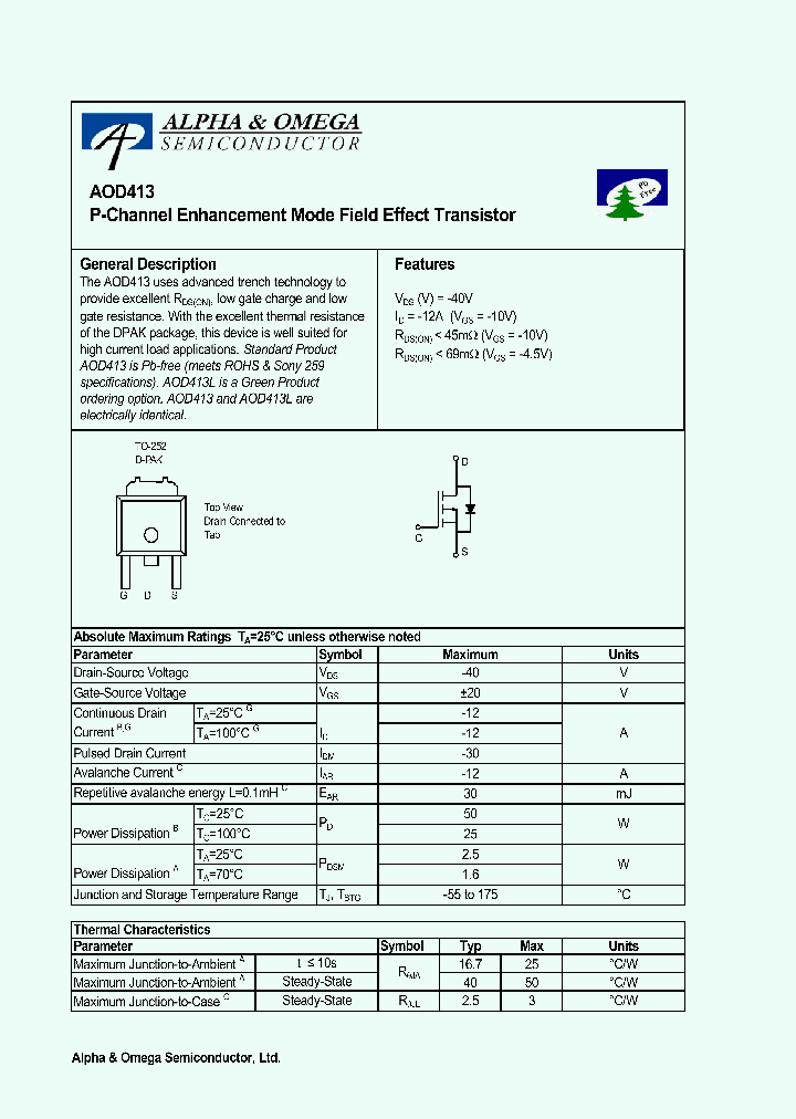 AOD413_1026176.PDF Datasheet