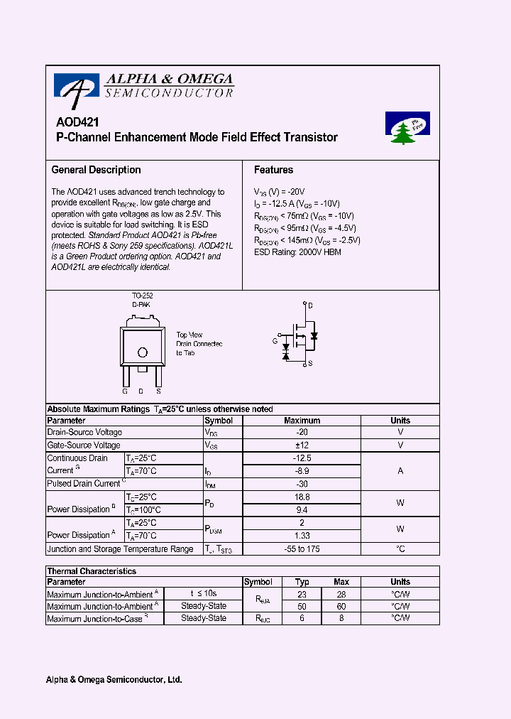 AOD421_1059018.PDF Datasheet