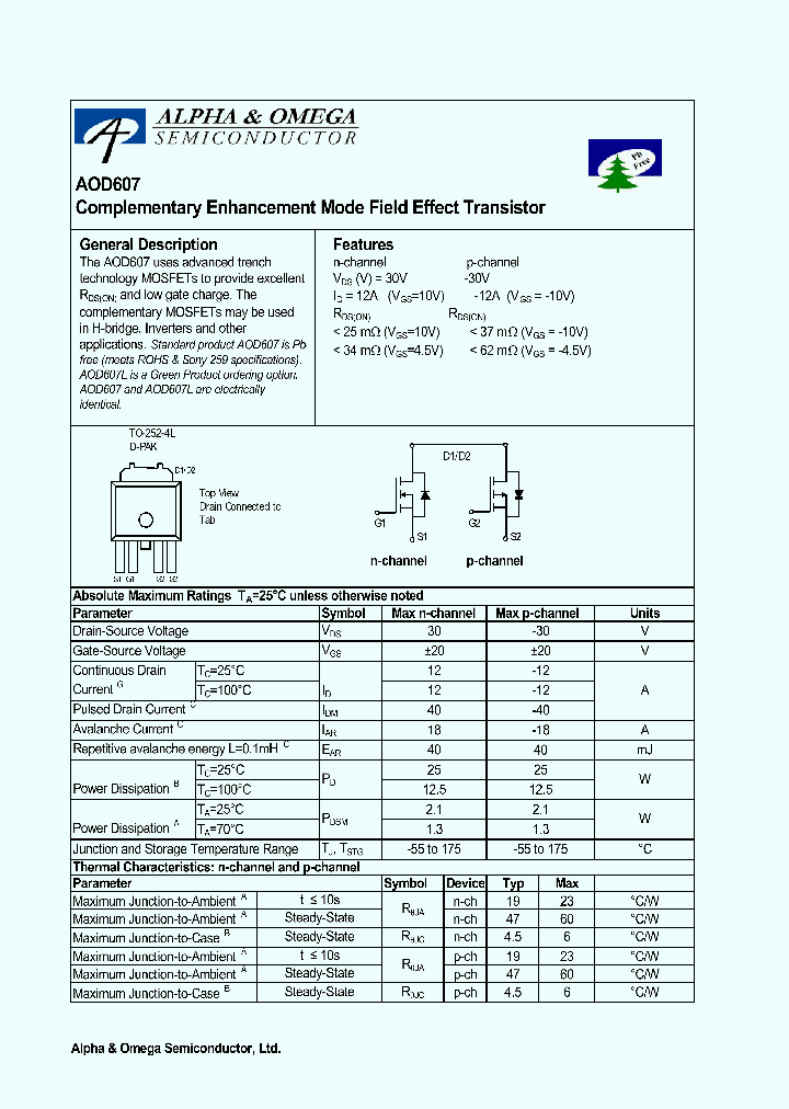 AOD607L_1210268.PDF Datasheet