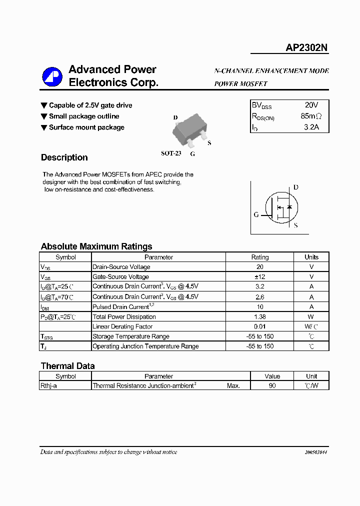 AP2302N_1210488.PDF Datasheet