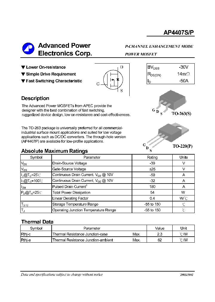 AP4407P_1061811.PDF Datasheet