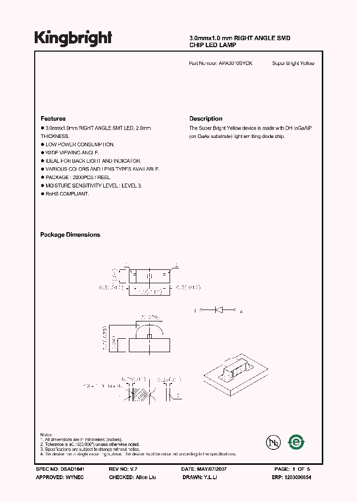 APA3010SYCK_1086442.PDF Datasheet