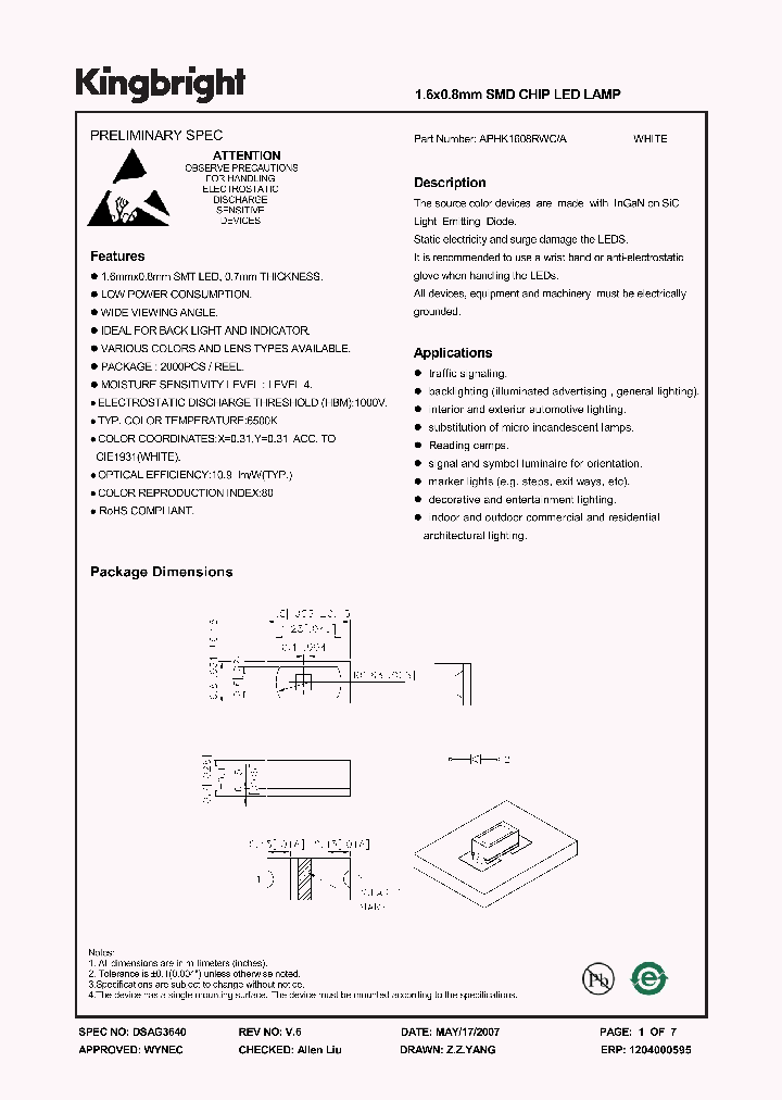 APHK1608RWCA_1210887.PDF Datasheet