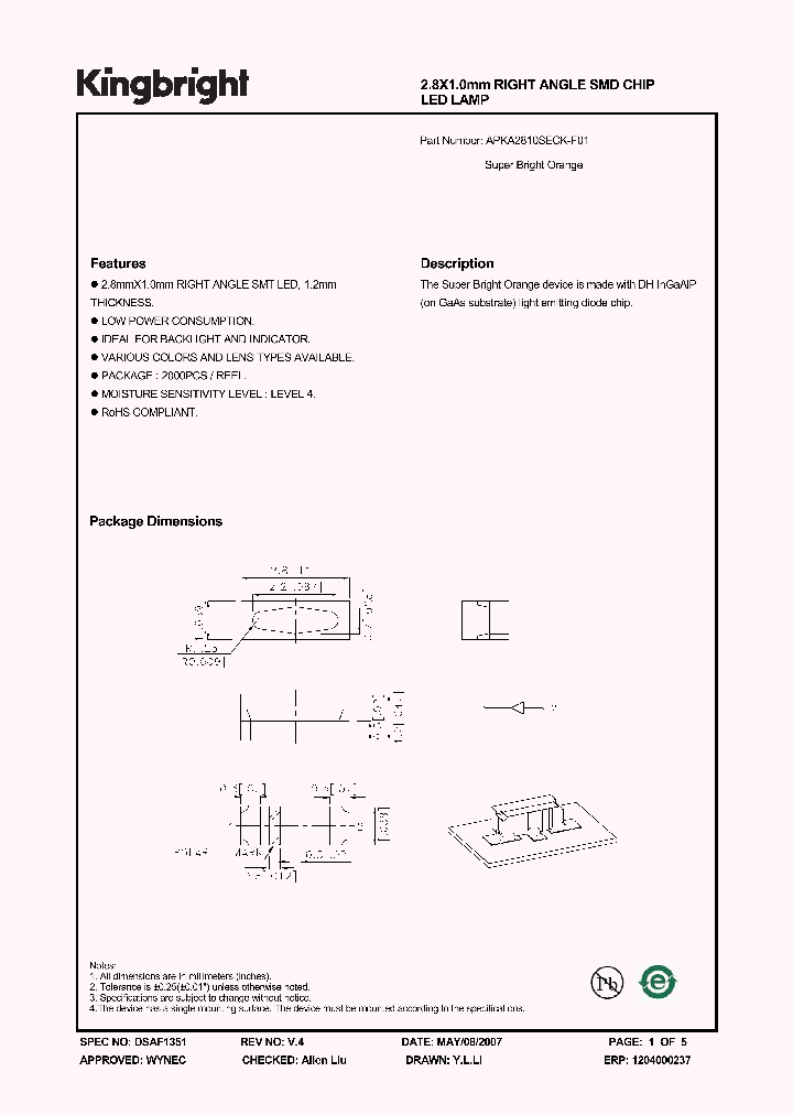 APKA2810SECK-F01_1210967.PDF Datasheet