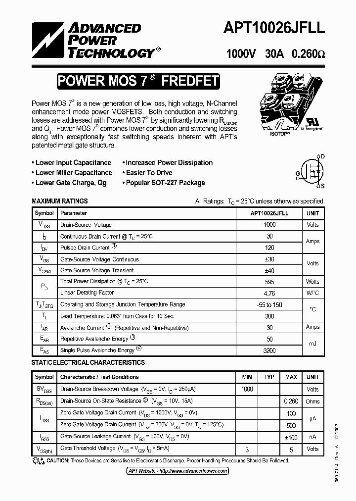 APT10026JFLL03_1211227.PDF Datasheet