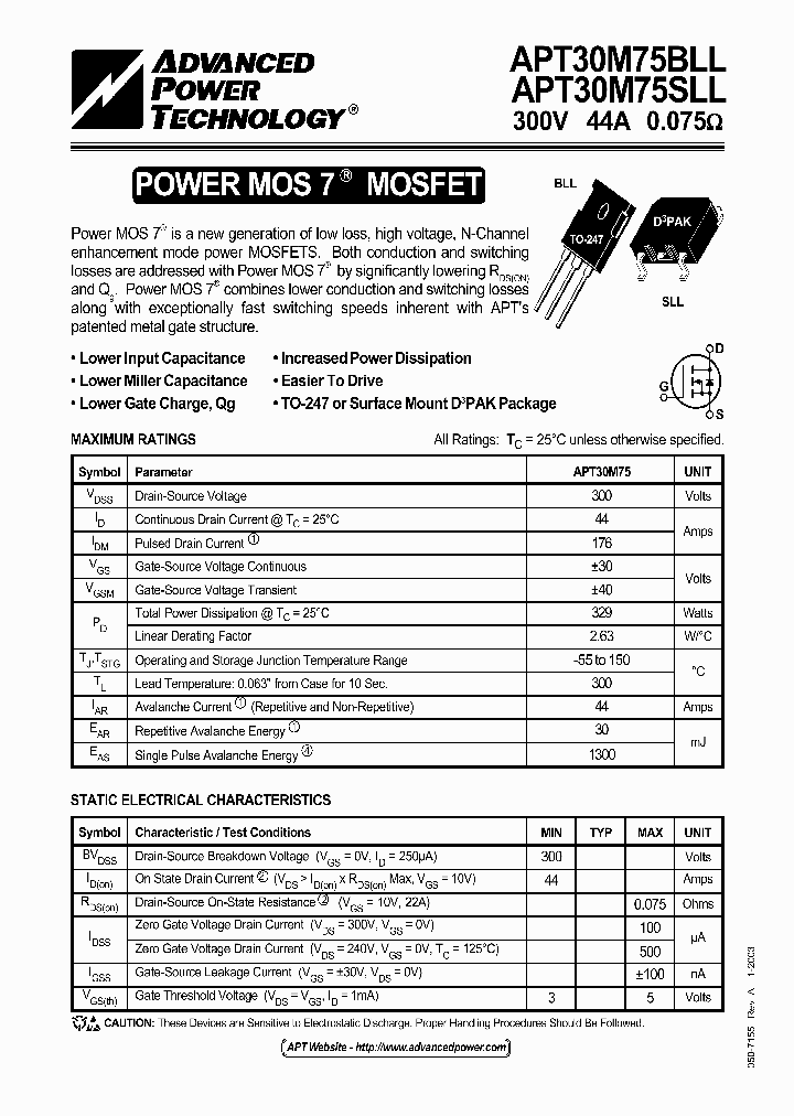 APT30M75SLL_1211602.PDF Datasheet
