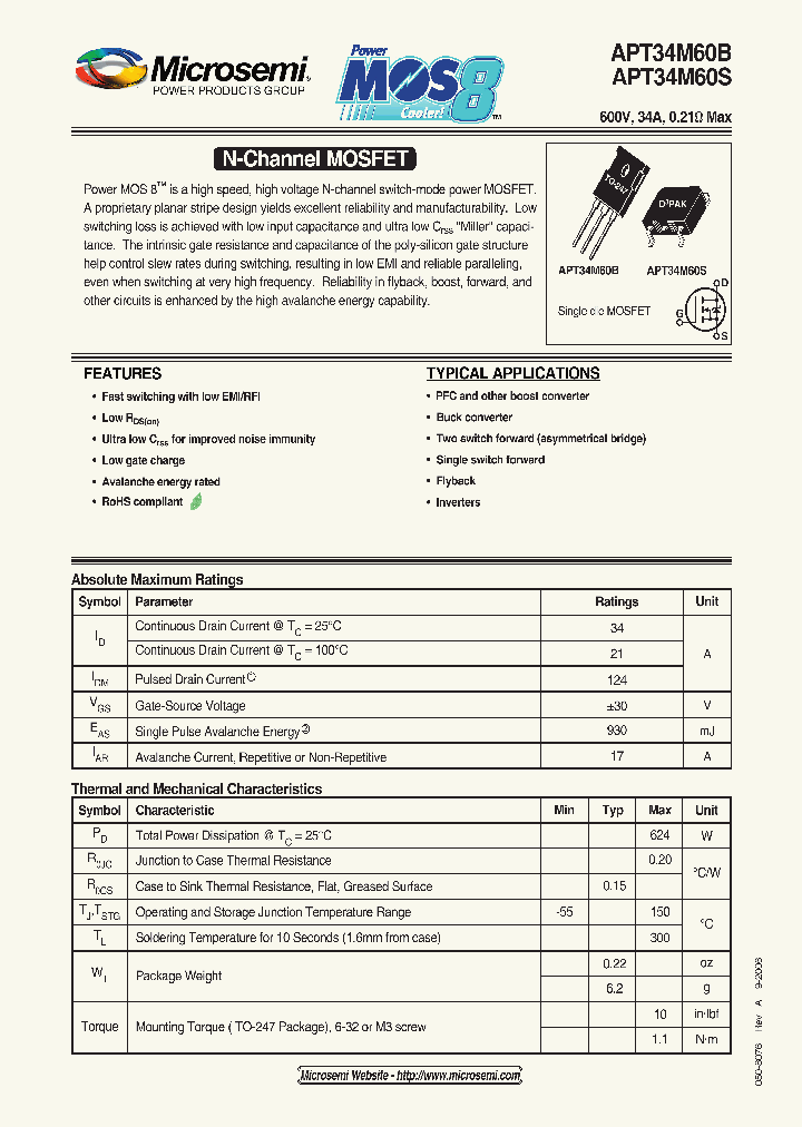 APT34M60S_1211635.PDF Datasheet