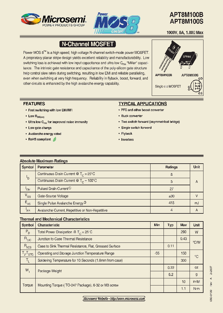 APT8M100S_1212000.PDF Datasheet