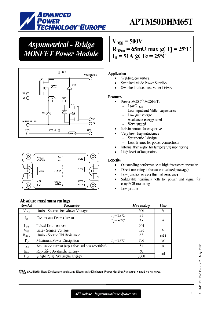 APTM50DHM65T_1212687.PDF Datasheet