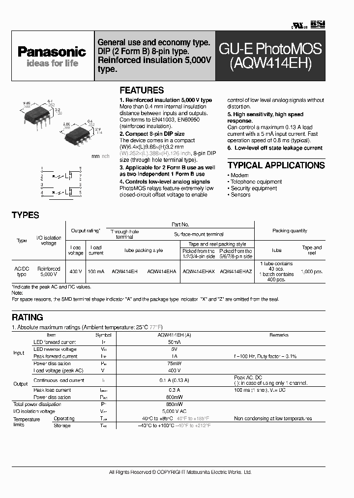 AQW414EHAZ_1212833.PDF Datasheet