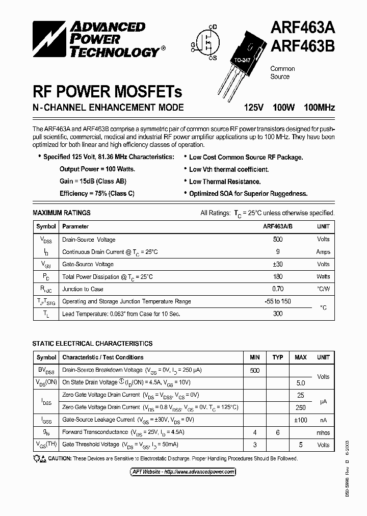 ARF463B_1212962.PDF Datasheet